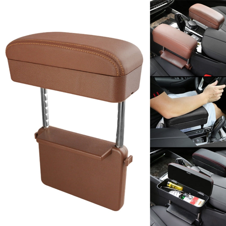 Universal Car PU Leather Wrapped Armrest Box Cushion Car Armrest Box Mat with Storage Box, 1pc(Black White), 1pc(Grey), 1pc(Beige), 1pc(Brown), 1pc(Black), 1pc (Black Red)
