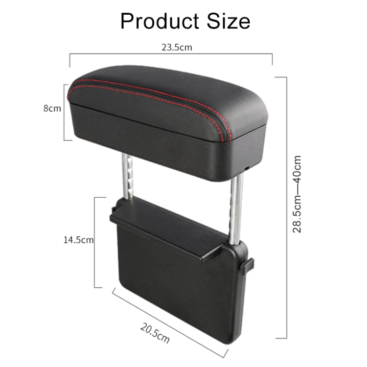 2 PCS Universal Car PU Leather Wrapped Armrest Box Cushion Car Armrest Box Mat with Storage Box, 2pcs(Beige), 2pcs(Brown), 2pcs(Black), 2pcs (Black Red), 2pcs(Black White)