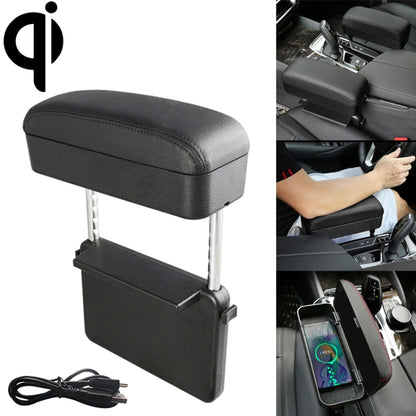 Universal Car Wireless Qi Standard Charger PU Leather Wrapped Armrest Box Cushion Car Armrest Box Mat with Storage Box, 1pc(Black White), 1pc(Grey), 1pc(Beige), 1pc(Brown), 1pc(Black), 1pc(Black Red)
