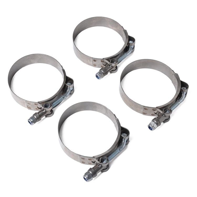 4 PCS Stainless Steel T-Bolt Hose Clamps Pipe Clip Fuel Line Clip, Size: 108-116mm, Size: 108-116mm
