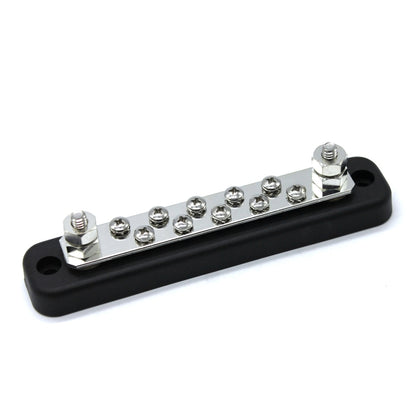 10 Way Power Distribution Bus Bar 10-bit Single Distribution Box for Car / RV / Boat, 10-bit