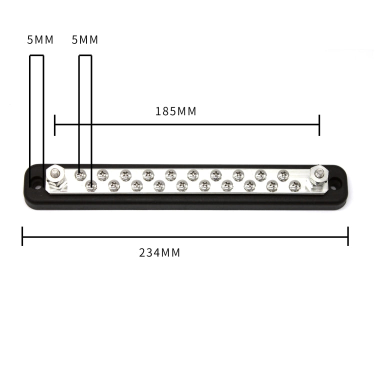 20 Way Power Distribution Bus Bar 20-bit Single Distribution Box for Car / RV / Boat, 20-bit