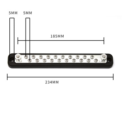 20 Way Power Distribution Bus Bar 20-bit Single Distribution Box for Car / RV / Boat, 20-bit