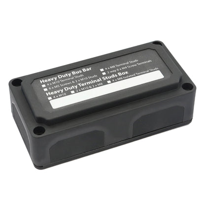 Max DC 48V 300A Heavy-Duty Module Design Bus Bar 4 M8 Terminal Studs Box Busbar for Car / RV / Boat, 300A