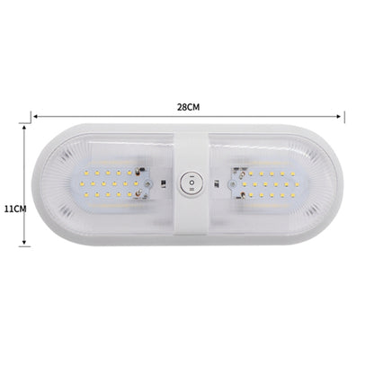D4347 10-24V 6-7W 4000-4500K 560LM RV Yacht 48 PCS LED Lamps Dome Light Ceiling Lamp, with Independent Switch Control, D4347