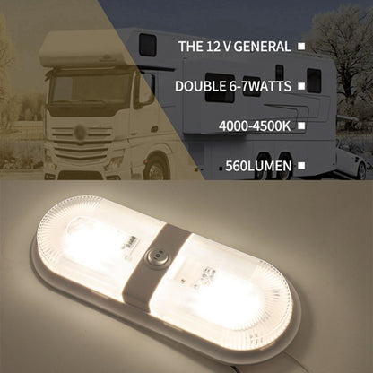 D4347 10-24V 6-7W 4000-4500K 560LM RV Yacht 48 PCS LED Lamps Dome Light Ceiling Lamp, with Independent Switch Control, D4347