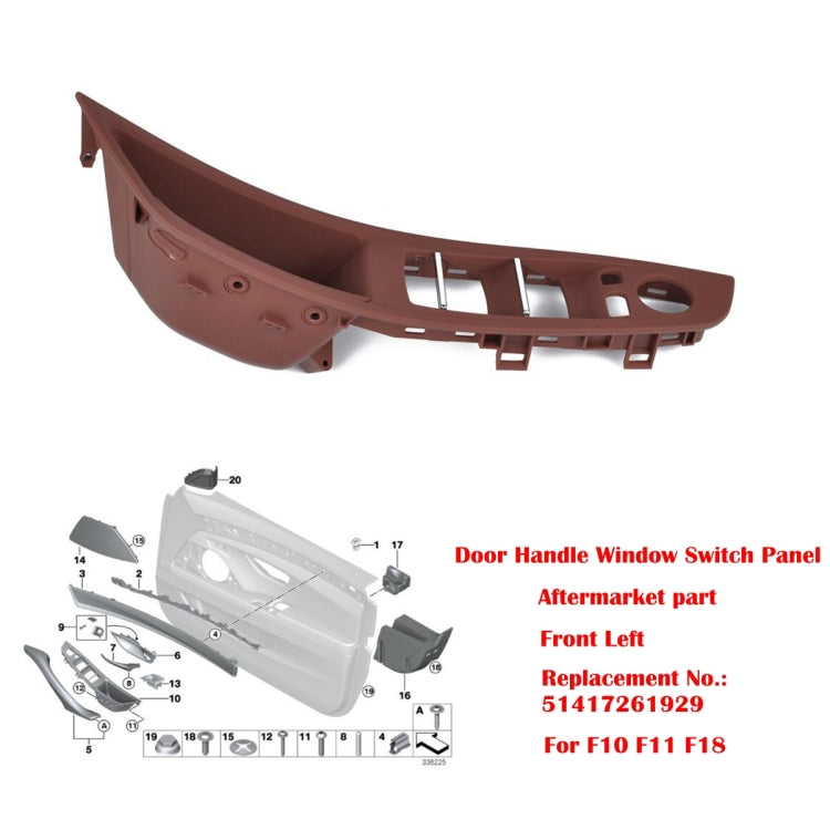 Door Left Front Handle Window Switch Panel 51417225875 for BMW 5 Series, For BMW 5 Series(Brown), For BMW 5 Series(Black), For BMW 5 Series(Beige)