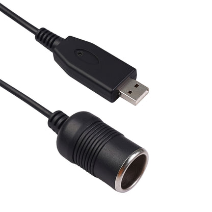 Car Converter USB Port to Car Cigarette Lighter Socket Female 5V to 12V Boost Power Adapter Cable, 5V to 12V