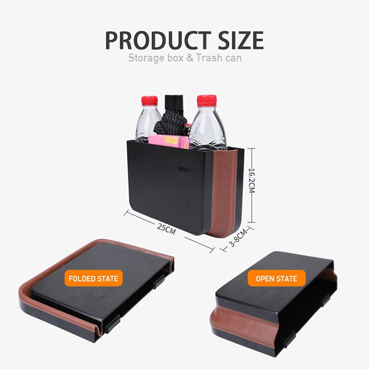 929 Car Foldable Hanging Trash Can Storage Bin, Black