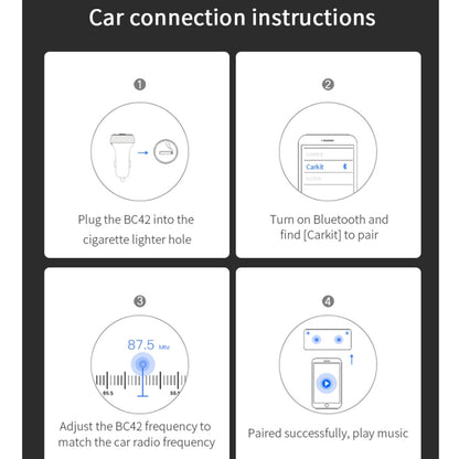 BC42 Bluetooth 5.0 Multi-function Car Colorful Atmosphere Lamp MP3 Player, Support TF Card & U Disk & FM, BC42
