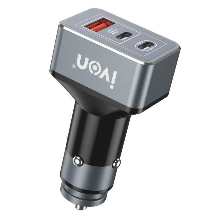 IVON CC43 45W PD 3.0 Dual USB-C / Type-C + QC 3.0 USB Port Square Car Charger, CC43