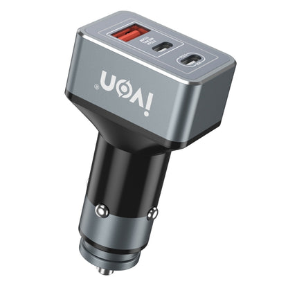 IVON CC43 45W PD 3.0 Dual USB-C / Type-C + QC 3.0 USB Port Square Car Charger, CC43
