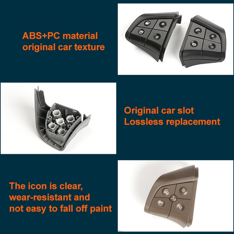 Car Right Side 4-button Steering Wheel Switch Buttons Panel 1648200110 for Mercedes-Benz W164, Left Driving, Right Side 4-button (Black), Right Side 4-button (Coffee), Right Side 4-button (Grey)