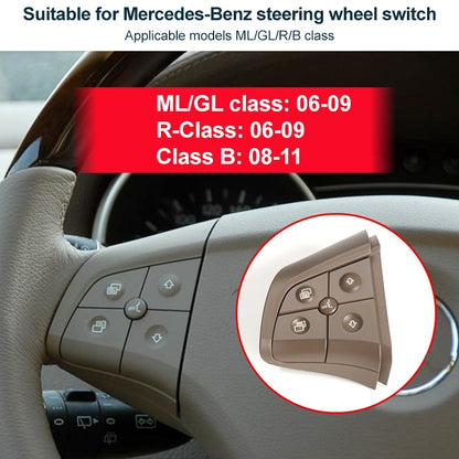 Car Left Side 5-button Steering Wheel Switch Buttons Panel 1648200010 for Mercedes-Benz W164, Left Driving, Left Side 5-button (Black), Left Side 5-button (Coffee), Left Side 5-button (Grey)