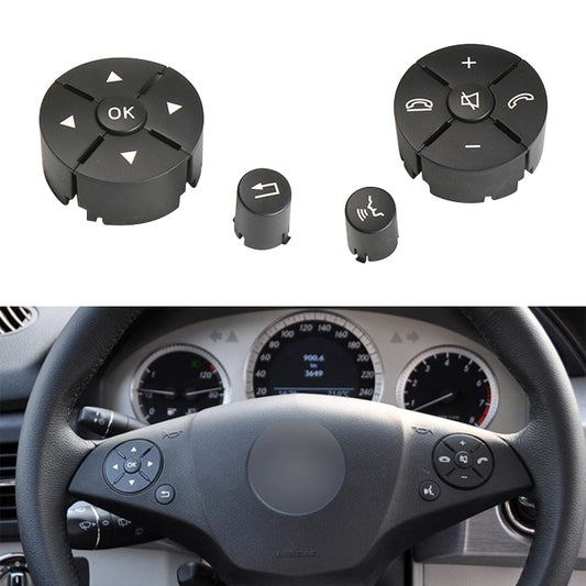 1 Pair Car Steering Wheel Switch Buttons Panel for Mercedes-Benz W204 2007-2014, Left Driving, 1 Pair (Black), 1 Pair (Grey), 1 Pair (Beige), 1 Pair (Brown)
