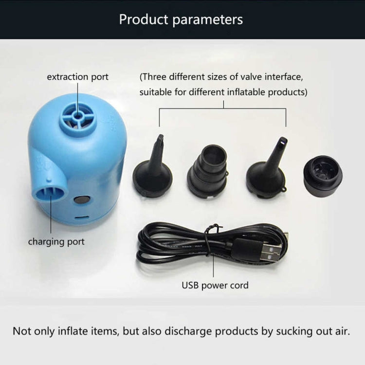 HT-426 USB Electric Air Pump for Rubber Boat Inflatable Bed, HT-426 (White), HT-426 (Blue)