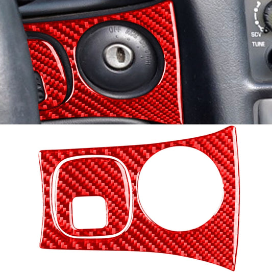 2 in 1 Carbon Fiber Car Key Panel Sticker for Chevrolet Corvette C5 1998-2004, Left Drive, 2 in 1 Car Key Panel Sticker