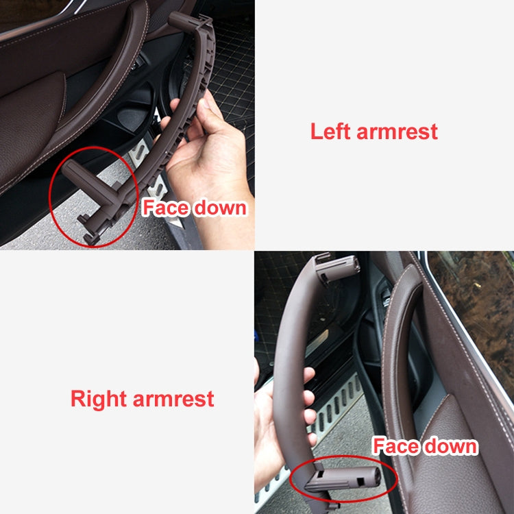 Car Left Side Inside Doors Handle Pull Trim Cover for BMW X5 / X6, Left Driving, Left Side (Beige), Left Side (Black), Left Side (Dark Coffee), Left Side (Orange), Left Side (Grey White)