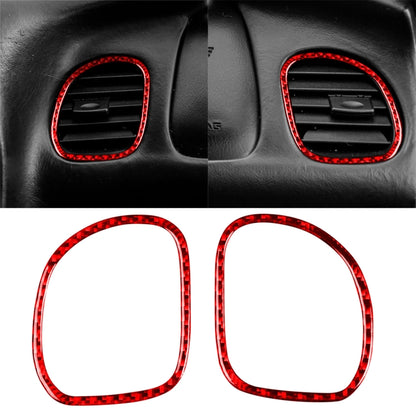 2 in 1 Carbon Fiber Car Front Passenger Seat Air Outlet Ring Sticker for Chevrolet Corvette C5 1998-2004, Left Drive, 2 in 1 Passenger Seat Air Outlet Sticker