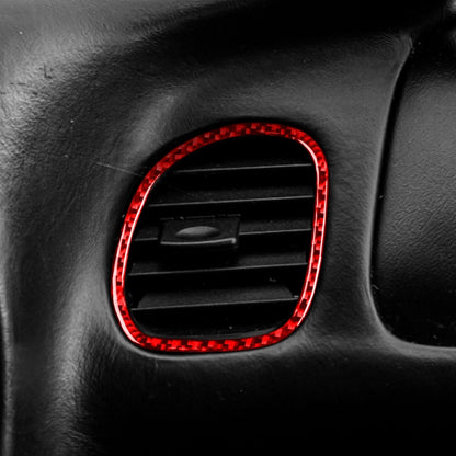 2 in 1 Carbon Fiber Car Front Passenger Seat Air Outlet Ring Sticker for Chevrolet Corvette C5 1998-2004, Left Drive, 2 in 1 Passenger Seat Air Outlet Sticker