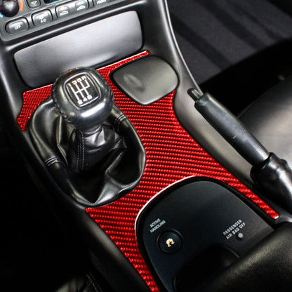Carbon Fiber Car Gear Panel Sticker for Chevrolet Corvette C5 1998-2004, Left Drive, Gear Panel Sticker