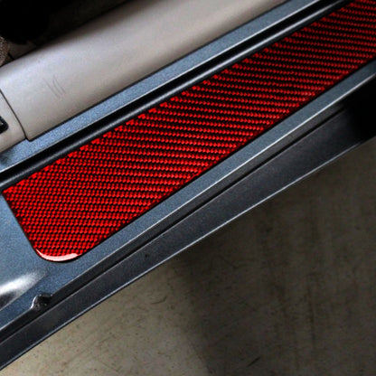 2 in 1 Car Carbon Fiber Threshold Sticker for Chevrolet Corvette C5 1998-2004, Left Drive, Threshold Sticker