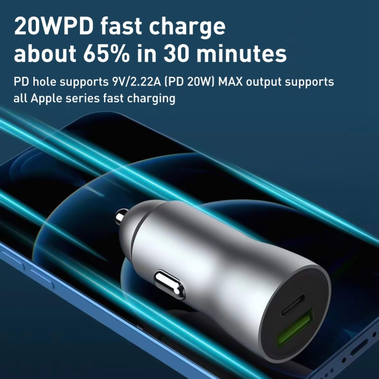 20W PD+22.5W USB Ports Car Charger, Compatible with Android and IOS, 20W PD+22.5W