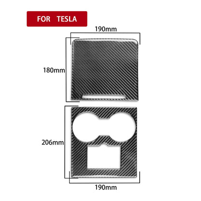 For Tesla Model 3 2017-2022 / Model Y 2000- Car Carbon Fiber Central Control Decorative Sticker, Central Control (Black), Central Control (Red)