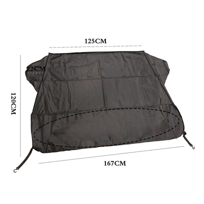 Car Folding Sunshade Front Gear Oxford Cloth Brace Snow Cover, Size: 167cm x 120cm, Size: 167cm x 120cm
