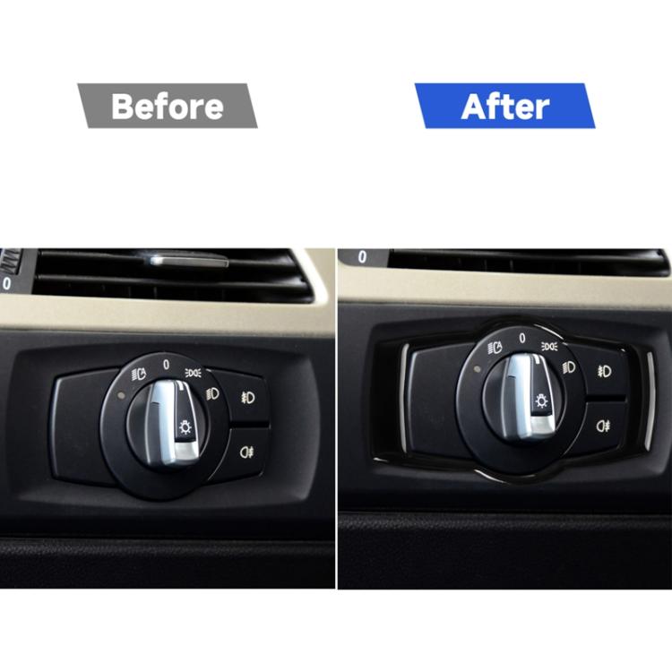 For BMW 3 Series E90 2005-2012 Car Headlight Switch Decorative Sticker, Left and Right Drive Universal, Car Headlight Switch