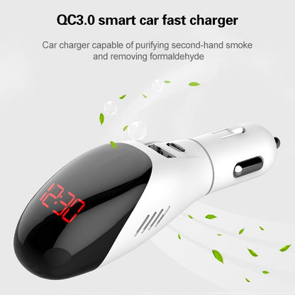 Multifunctional Formaldehyde Removal Air Purifier QC3.0 Car Phone Charger Display Screen