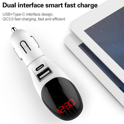 Multifunctional Formaldehyde Removal Air Purifier QC3.0 Car Phone Charger Display Screen