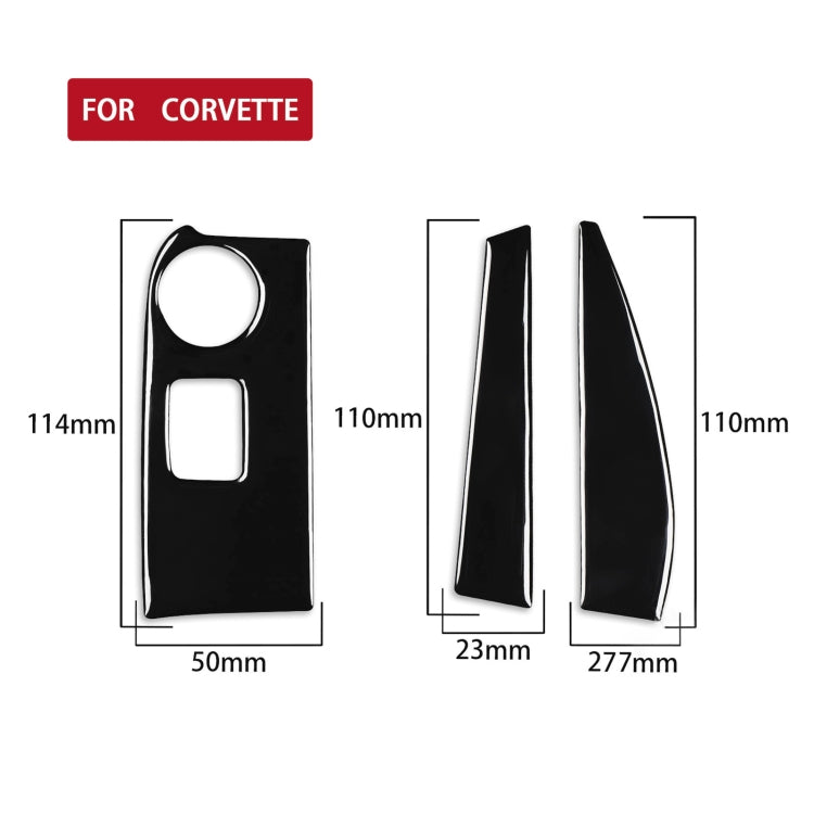 For Chevrolet Corvette C7 2014-2019 3 in 1 Car Navigation Side Decorative Sticker, Left Drive, Navigation Side