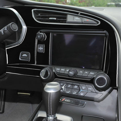 For Chevrolet Corvette C7 2014-2019 Car Air Outlet + Navigation Panel Decorative Sticker, Left Drive, Air Outlet + Navigation Panel