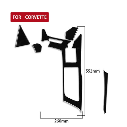 For Chevrolet Corvette C7 2014-2019 5 in 1 Car Water Cup Frame Panel Decorative Sticker, Left Drive, Water Cup Frame Panel