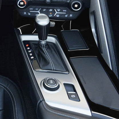 For Chevrolet Corvette C7 2014-2019 5 in 1 Car Water Cup Frame Panel Decorative Sticker, Left Drive, Water Cup Frame Panel