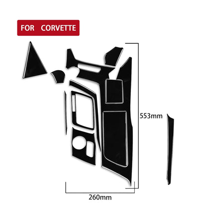 For Chevrolet Corvette C7 2014-2019 11 in 1 Car Gear Water Cup Panel Decorative Sticker, Left Drive, Gear Water Cup Panel