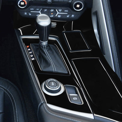 For Chevrolet Corvette C7 2014-2019 11 in 1 Car Gear Water Cup Panel Decorative Sticker, Left Drive, Gear Water Cup Panel