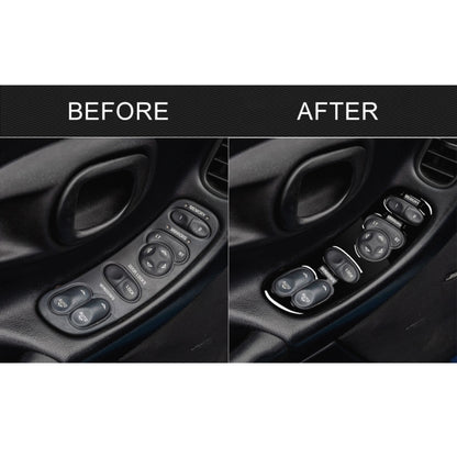 For Chevrolet Corvette C5 1998-2004 2 in 1 Car Door Control Panel with Memory Seat Decorative Sticker, Left Drive, Door Control Panel with Memory Seat