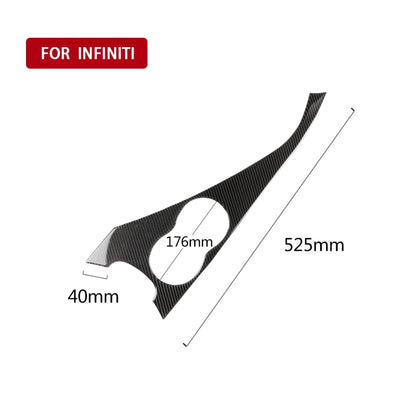 Car Left Drive Carbon Fiber Water Cup Panel Decorative Sticker for Infiniti Q50 / Q60 2014-2020, Water Cup Panel