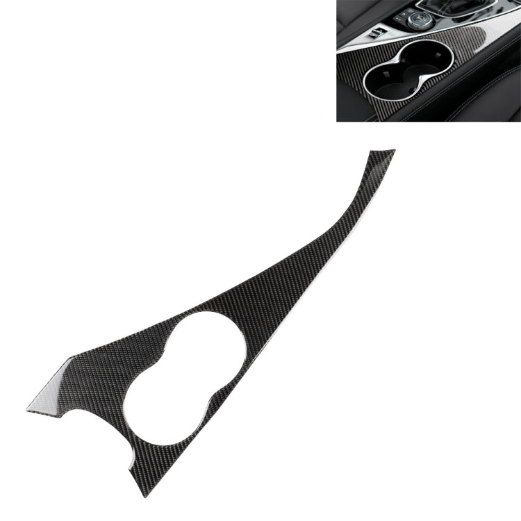 Car Left Drive Carbon Fiber Water Cup Panel Decorative Sticker for Infiniti Q50 / Q60 2014-2020, Water Cup Panel