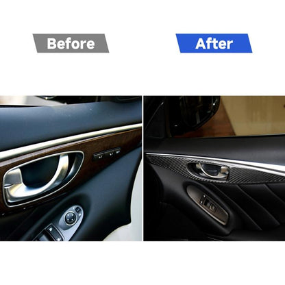 2 PCS Car Carbon Fiber Door Inner Handle Panel Decorative Sticker for Infiniti Q60, Left Drive, Door Inner Handle Panel
