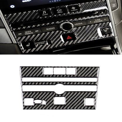 Car Carbon Fiber CD  Console Panel Decorative Sticker for Infiniti Q50 / Q60 2014-2020, CD Console Panel (A)