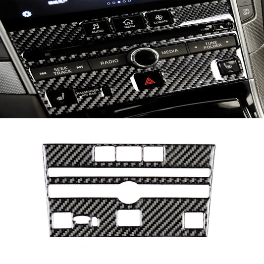 Car Carbon Fiber CD  Console Panel Decorative Sticker for Infiniti Q50 / Q60 2014-2020, CD Console Panel (A)