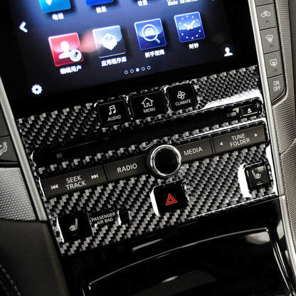 Car Carbon Fiber CD  Console Panel Decorative Sticker for Infiniti Q50 / Q60 2014-2020, CD Console Panel (A)