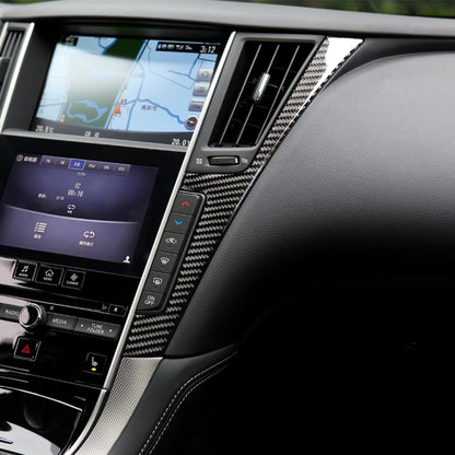 Car Carbon Fiber Central Control Side F Frame Decorative Sticker for Infiniti Q50 / Q60 2014-2020, Control Side F Frame