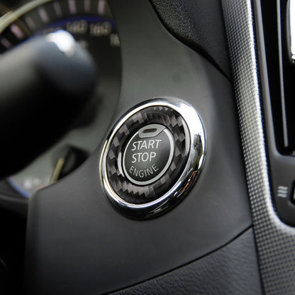 Car Carbon Fiber One-button Start Decorative Sticker for Infiniti Q50 / Q60 2014-2020, One-button Start