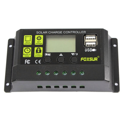 FOXSUR 10A Solar Charge Controller 12V / 24V Automatic Identification Controller, 10A