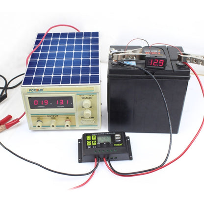 FOXSUR 30A Solar Charge Controller 12V / 24V Automatic Identification Controller, 30A