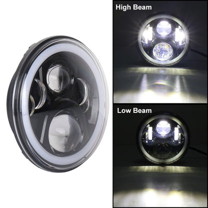 2 PCS 7 inch DC12V 6000K-6500K 50W Car LED Headlight Cree Lamp Beads for Jeep Wrangler / Harley, Support APP + Bluetooth Control, DC12V 6000K-6500K